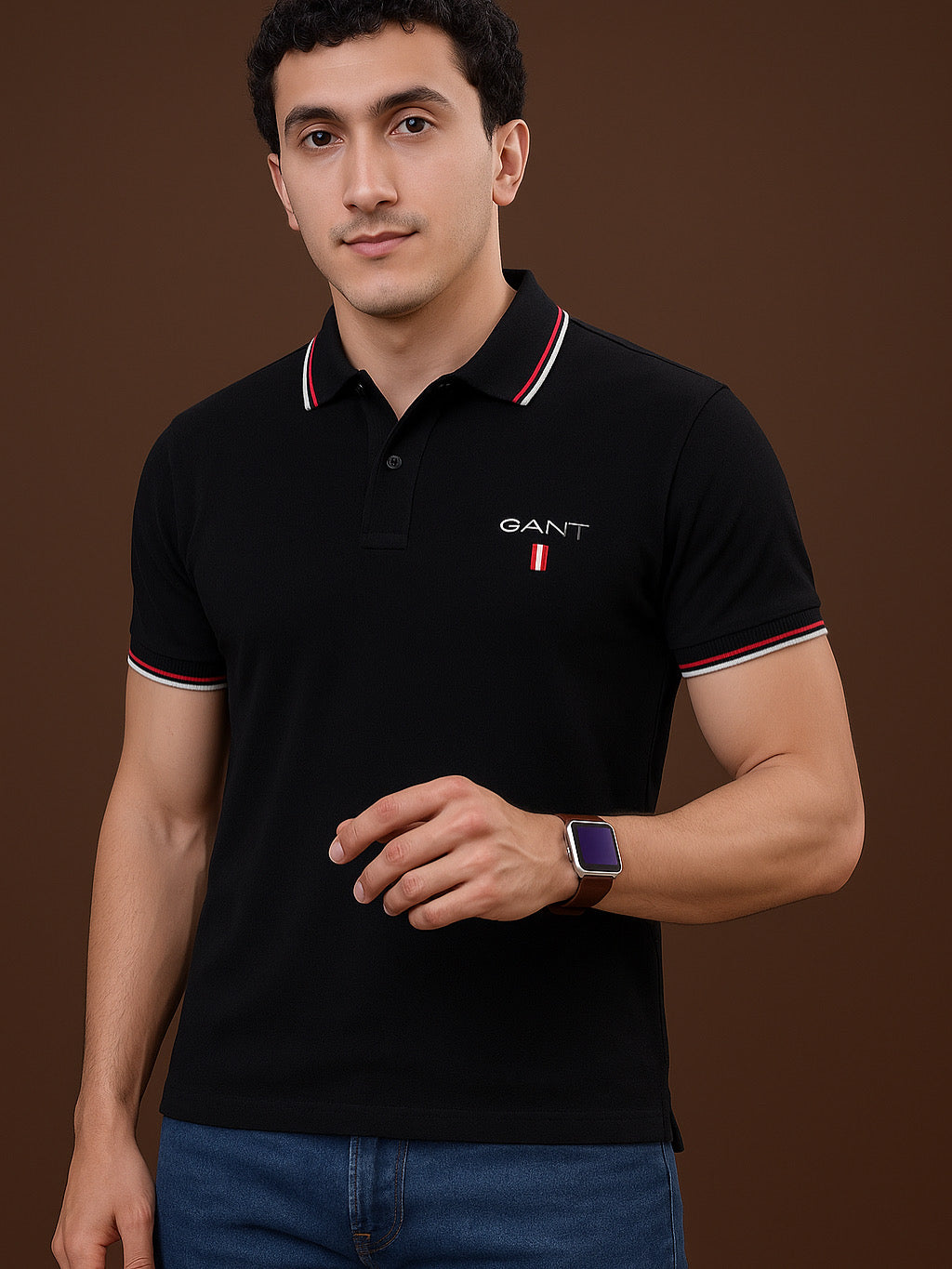 COLLAR TEE BLACK COLOR